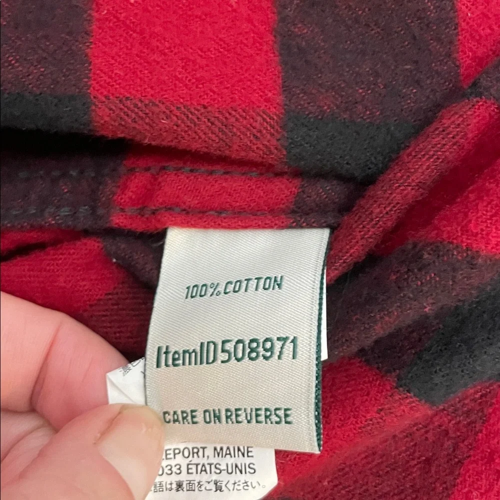 LL Bean 100% Cotton Scotch Plaid Flannel Western Button Down XS